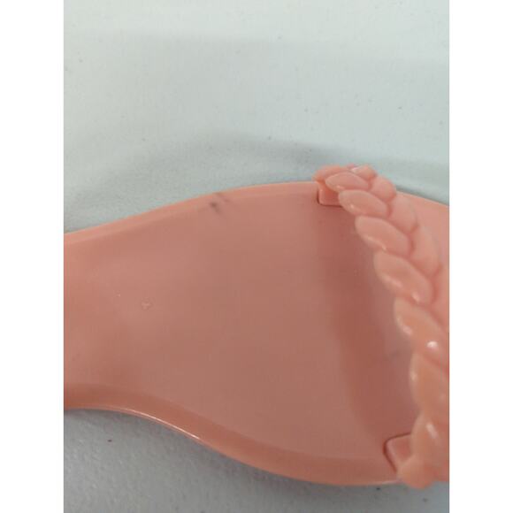 Stuart WEITZMAN sz 10 salmon sandal flip flop slide solid pink braided sawyer - Picture 9 of 9